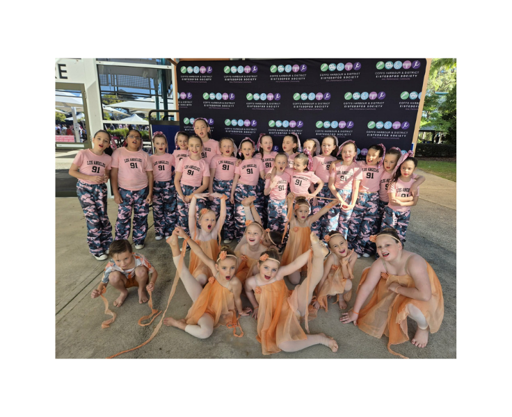 A group of Bonville dancers in their dance costumes